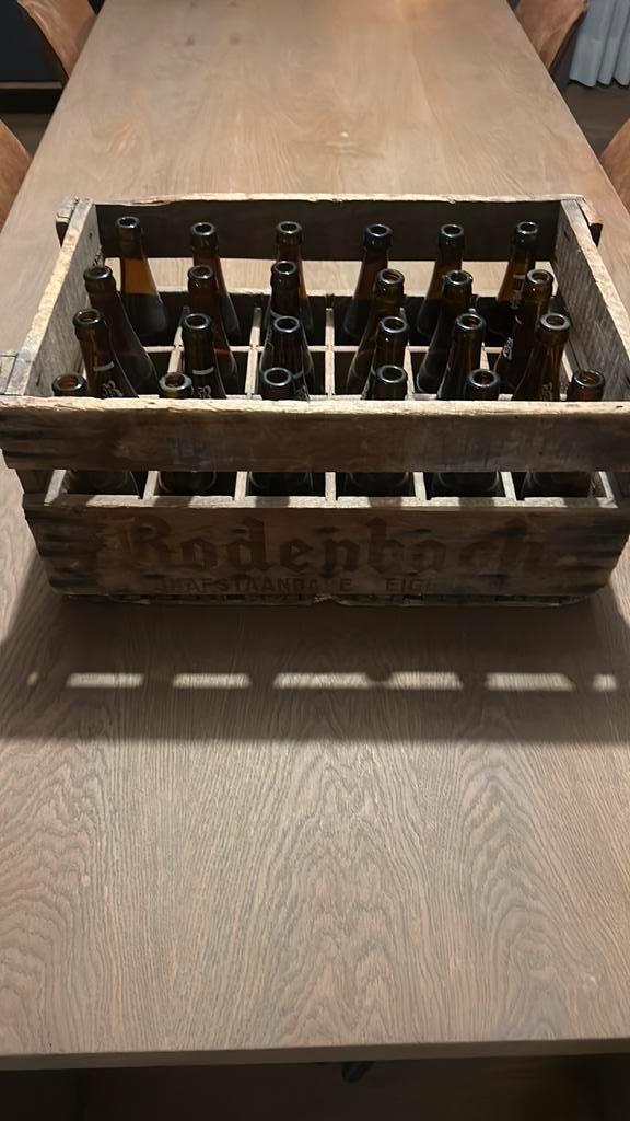Houten Rodenbach bierbak, Collections, Marques de bière, Utilisé, Bouteille(s), Autres marques, Enlèvement