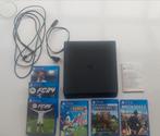 PlayStation 4 + stroomkabel + lader voor controller +  games, Ophalen, Gebruikt