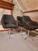 Kuipstoel draaibaar, zwart fluweel, 3 stuks (4de defect), Huis en Inrichting, Ophalen, Gebruikt, Drie, Zwart