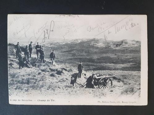 Postkaart Camp de Beverloo Champ de Tir Kanon 1904, Verzamelen, Postkaarten | België, Gelopen, Limburg, Voor 1920, Ophalen of Verzenden