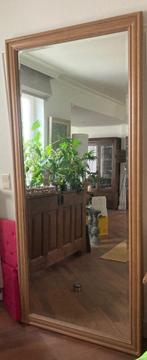 Grote spiegel met eikenhouten lijst, 50 tot 100 cm, Rechthoekig, 200 cm of meer, Ophalen