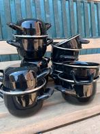 6 mini mosselketeltjes, Huis en Inrichting, Keuken | Potten en Pannen, Ophalen, Gebruikt