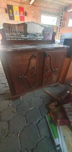 Ancienne armoire ancienne avec miroir et dessus en marbre, Antiquités & Art, Enlèvement