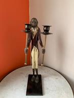 Vintage butler monkey bronzen kaarshouder, Ophalen