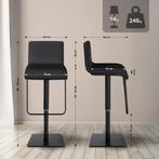 Set van 2 zwarte barkrukken, Huis en Inrichting, Barkrukken, Ophalen, 60 tot 90 cm, Zo goed als nieuw, In hoogte verstelbaar