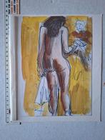 Gemengde techniek van Henri-Victor Wolvens "Naakte vrouw", Enlèvement ou Envoi