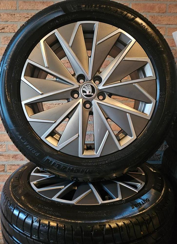 17 inch Skoda Propus Velgenset 5x100 205-55R17 5-7MM profiel, Auto-onderdelen, Banden en Velgen, Banden en Velgen, Zomerbanden