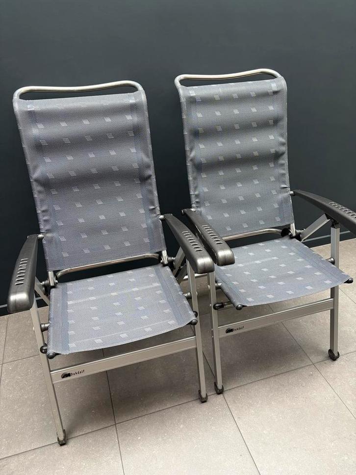 Dukdalf vouwbare kampeerstoelen - prima staat, Caravans en Kamperen, Kampeermeubelen, Gebruikt, Ophalen