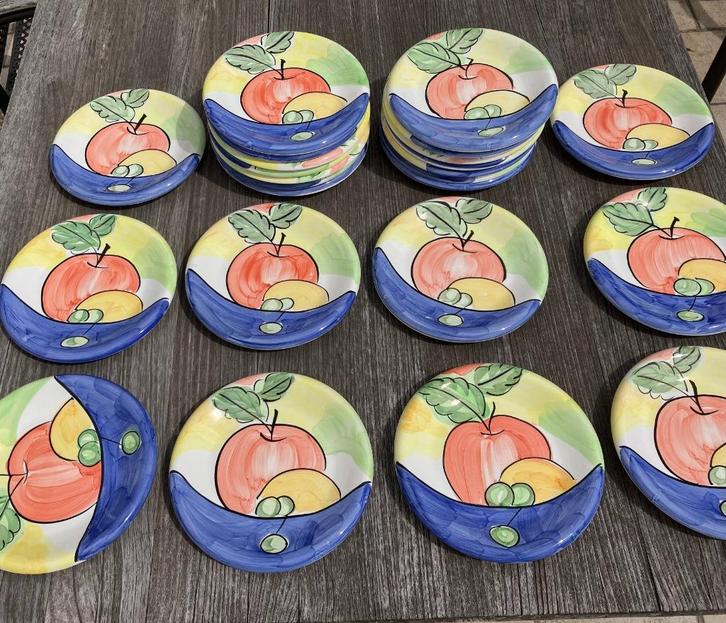 24 Bella Ceramica dessertborden, Alfresco, Antiek en Kunst, Antiek | Keramiek en Aardewerk, Ophalen