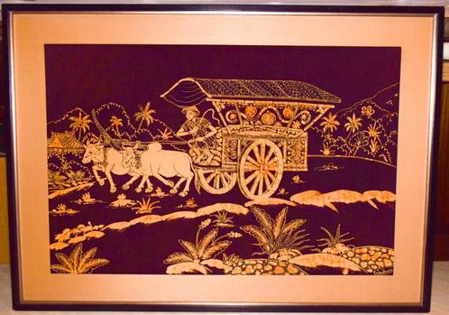 Ingelijst Javaans batikdoek (Empu Anom), Antiek en Kunst, Kunst | Schilderijen | Klassiek, Ophalen