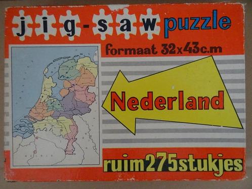 Vintage puzzel Jig-saw puzzle Nederland jigsaw puzzel 1960, Hobby en Vrije tijd, Denksport en Puzzels, Zo goed als nieuw, Legpuzzel