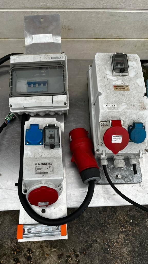 Mennekes krachtstroomverdeler 32A met automatenkast, Doe-het-zelf en Bouw, Elektriciteit en Kabels, Gebruikt, Overige typen, Ophalen