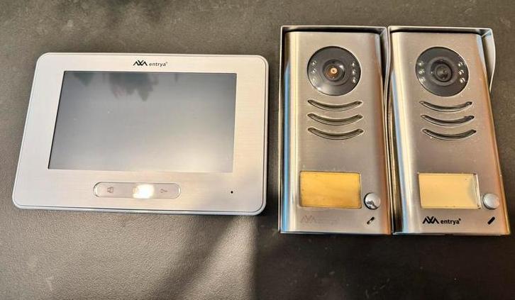 Entrya deurbel met intercom (video + audio), Huis en Inrichting, Deurbellen, Gebruikt, Bedraad, Ingebouwde camera, Terugspreekfunctie