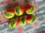 6 Zachte Tennisballen oranje technofibre nieuwstaat, Sport en Fitness, Tennis, Ophalen of Verzenden, Zo goed als nieuw, Ballen