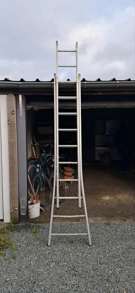 Aluminium ladder – 10 sporten per deel (2-delig) – gebruikt, Doe-het-zelf en Bouw, Ladders en Trappen, Ladder, Ophalen