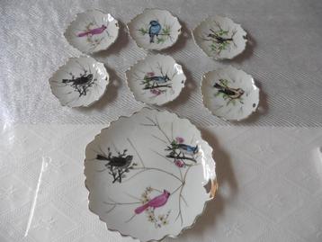 Beau service à pralines ancien en porcelaine en forme de feu, Enlèvement