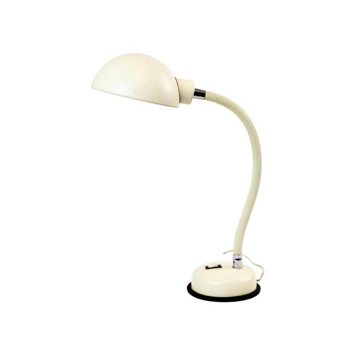 Vintage Bureaulamp Wit Industrieel Flexibel Metaal Lamp 43cm, Antiek en Kunst, Antiek | Verlichting, Ophalen of Verzenden