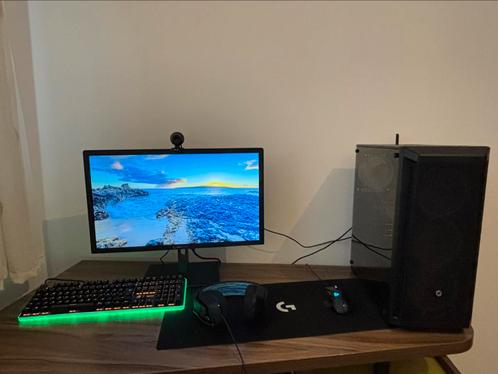 Complete Gaming PC Setup, Computers en Software, Desktop Pc's, Zo goed als nieuw, 4 Ghz of meer, SSD, 16 GB, Met videokaart, Met monitor