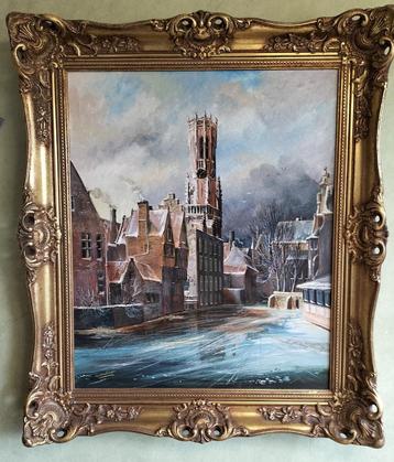 Schilderij Ad Bakker Rozenhoedkaai Brugge