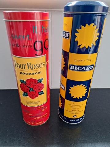 2 blikken koker dozen Ricard en Four Roses bourbon beschikbaar voor biedingen