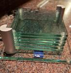 Leonardo 6 glazen onderzetters in houder, Ophalen, Zo goed als nieuw, Glas of Kopje