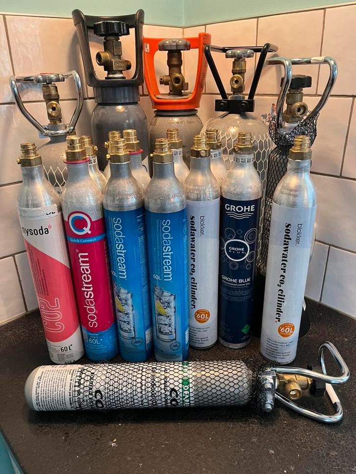 Koolzuur Sodastream Quooker Blokker CO2 flessen vulling, Elektronische apparatuur, Bruiswatermachines, Nieuw, Ophalen of Verzenden