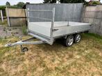 Dubbelasser plateau aanhangwagen in nieuwstaat, Ophalen
