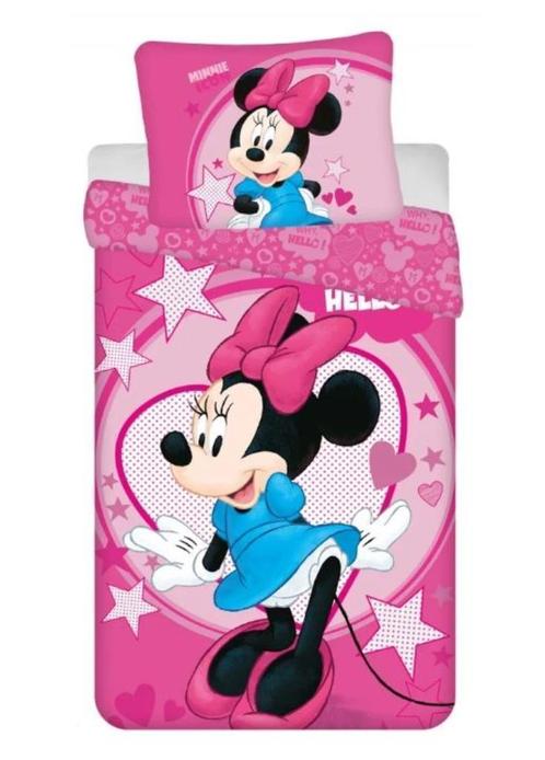 Minnie Mouse Dekbedovertrek Stars 140 x 200 cm - Disney, Kinderen en Baby's, Kinderkamer | Beddengoed, Nieuw, Dekbedovertrek, Roze