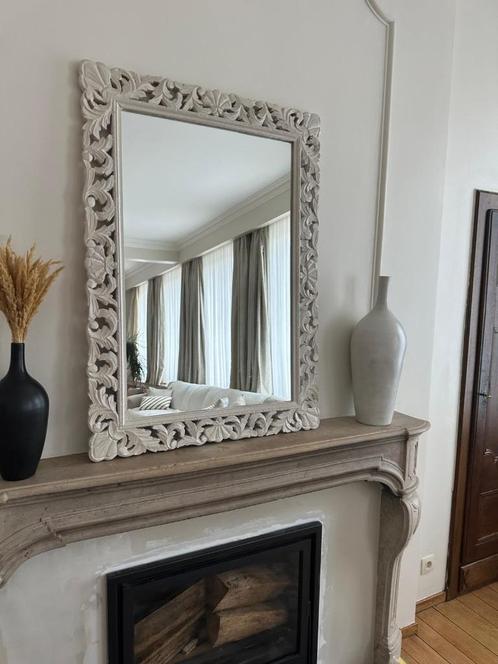 Rechthoekige mangospiegel - Tijdloze elegantie, Huis en Inrichting, Woonaccessoires | Spiegels, Rechthoekig, Ophalen of Verzenden