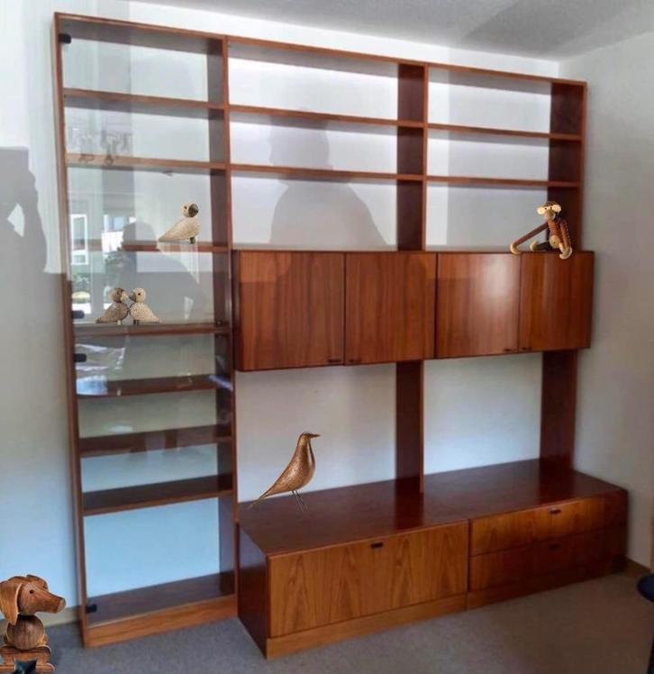 Vintage 1970s Palissander Wall Unit Freestanding, Huis en Inrichting, Kasten | Wandmeubels, Gebruikt, Ophalen of Verzenden