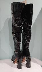 553C* sexy zwarte punkhoge laarzen met studs (44), Kleding | Dames, Hoge laarzen, Verzenden, Zwart, Nieuw