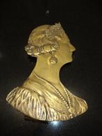oude brons Koningin Astrid van België profiel portret buste, Antiek en Kunst, Kunst | Beelden en Houtsnijwerken, Ophalen of Verzenden