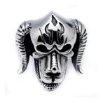 Bague de motard Devil Skull en acier inoxydable robuste, Bijoux, Sacs & Beauté, Enlèvement ou Envoi, Fer ou Acier, Argent, 20 ou plus grands