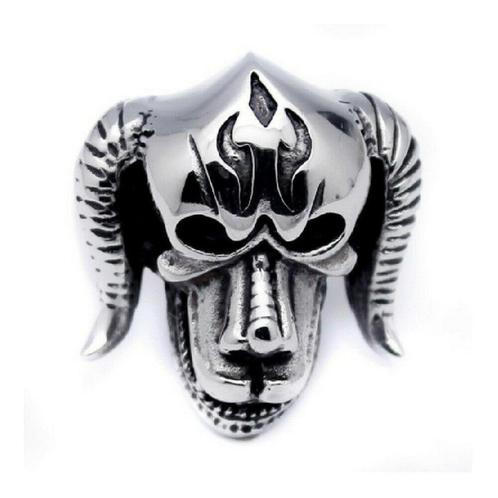 Bague de motard Devil Skull en acier inoxydable robuste, Bijoux, Sacs & Beauté, Bagues, Neuf, Homme, 20 ou plus grands, Argent