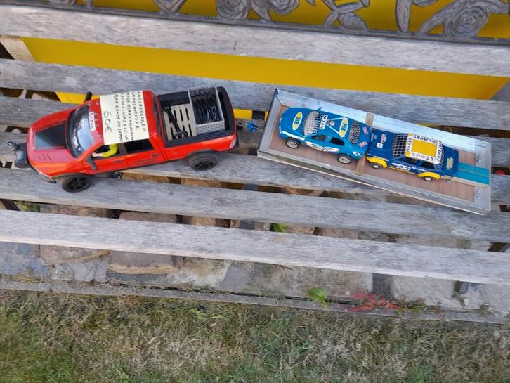 Bruder speelgoed Ram+remork zelfgemaakt met crossauto's en, Kinderen en Baby's, Speelgoed | Overig, Gebruikt, Jongen of Meisje