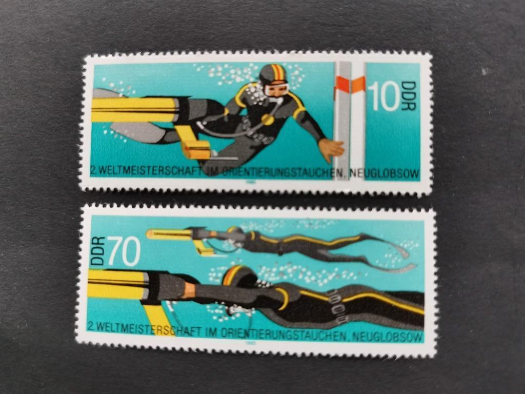 DDR 1985 - plongeurs, Enlèvement ou Envoi, RDA, Non oblitéré