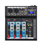 Professionele 4-Kanaals Audiomixer - USB & Bluetooth, Ophalen of Verzenden, Zo goed als nieuw, Instrumentmicrofoon