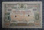 Bankbiljet 100 Frank België 1916 Stad Oostende, Ophalen of Verzenden, België, Setje
