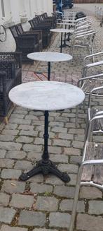 Bistro terrastafel wit marmer - gietijzer G-Line - 10 stuks, Ophalen, Gebruikt, Meubilair