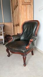 Prachtige antieke syoel mosgroen barok stoel, Ophalen, Gebruikt