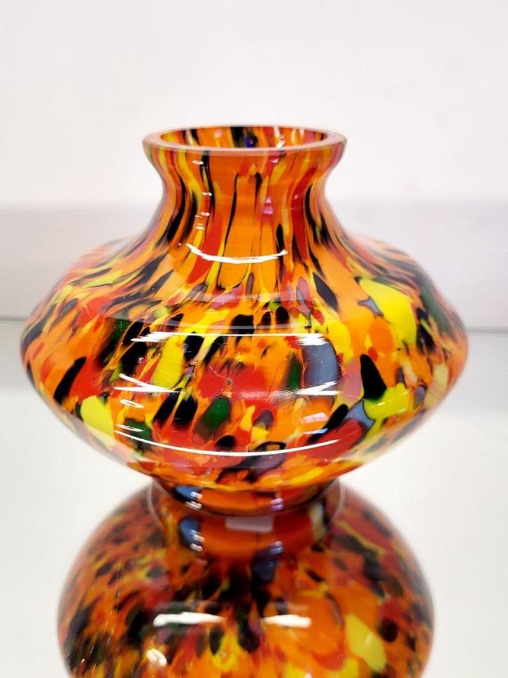 Art Deco spatter vaas, kralik glas, Tsjechië, Antiek en Kunst, Antiek | Glaswerk en Kristal, Ophalen of Verzenden