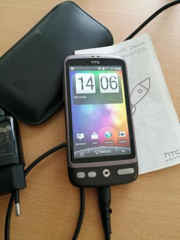 MOET NU WEG!! COOLE HTC DESIRE SMARTPHONE + LEREN HOES/LADER beschikbaar voor biedingen