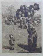 ROMEO DUMOULIN / MARCHANDE BALLONS / ZW-W ETS / 38x28cm SIG, Enlèvement ou Envoi