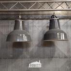 Grote industriële fabriekslamp Ø61 cm – emaille, Huis en Inrichting, Lampen | Hanglampen, 50 tot 75 cm, Ophalen of Verzenden, Zo goed als nieuw