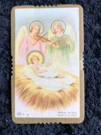 Image de dévotion Enfant Jésus sur une mangeoire avec des an, Comme neuf, Carte ou Gravure, Enlèvement ou Envoi, Christianisme | Catholique