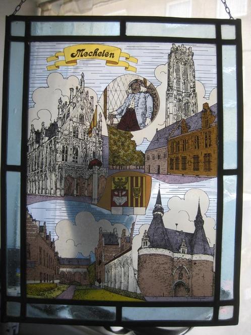 Vintage brandglas van de stad " Mechelen "., Antiek en Kunst, Antiek | Glaswerk en Kristal, Ophalen of Verzenden