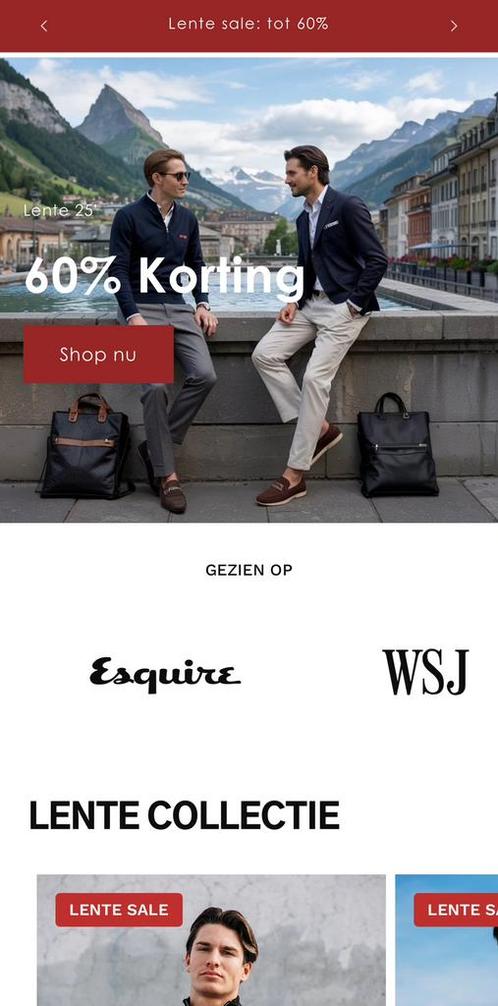 webshop in herenkleding te koop, Zakelijke goederen, Exploitaties en Overnames