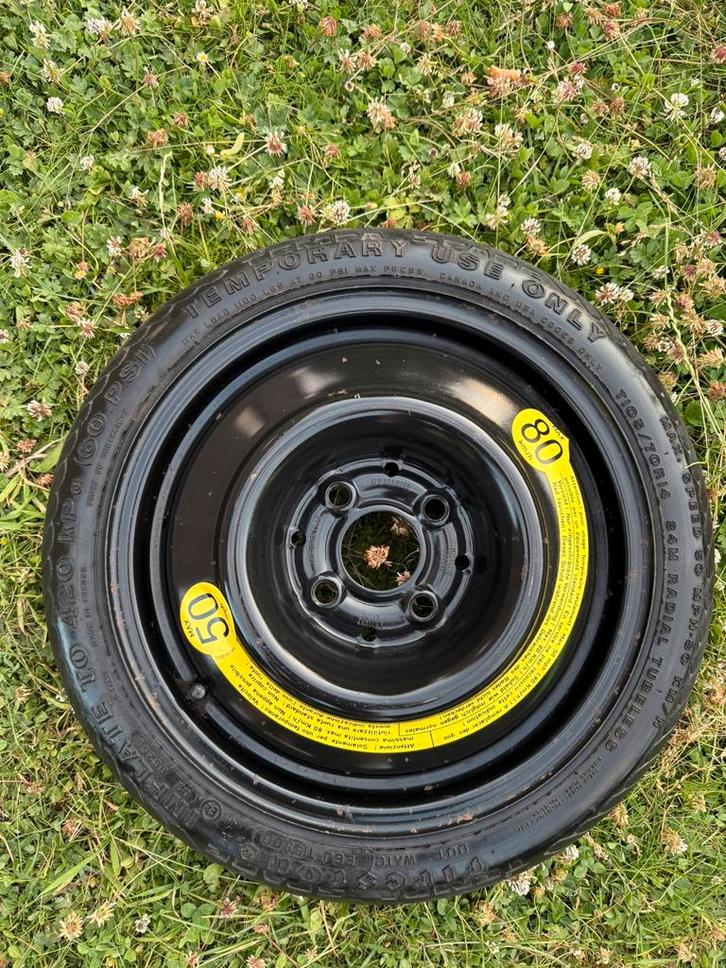 Roue de secours origine Seat ou remorque, 4x100, T105 70 R14, Autos : Divers, Remorques Pièces, Comme neuf, Enlèvement