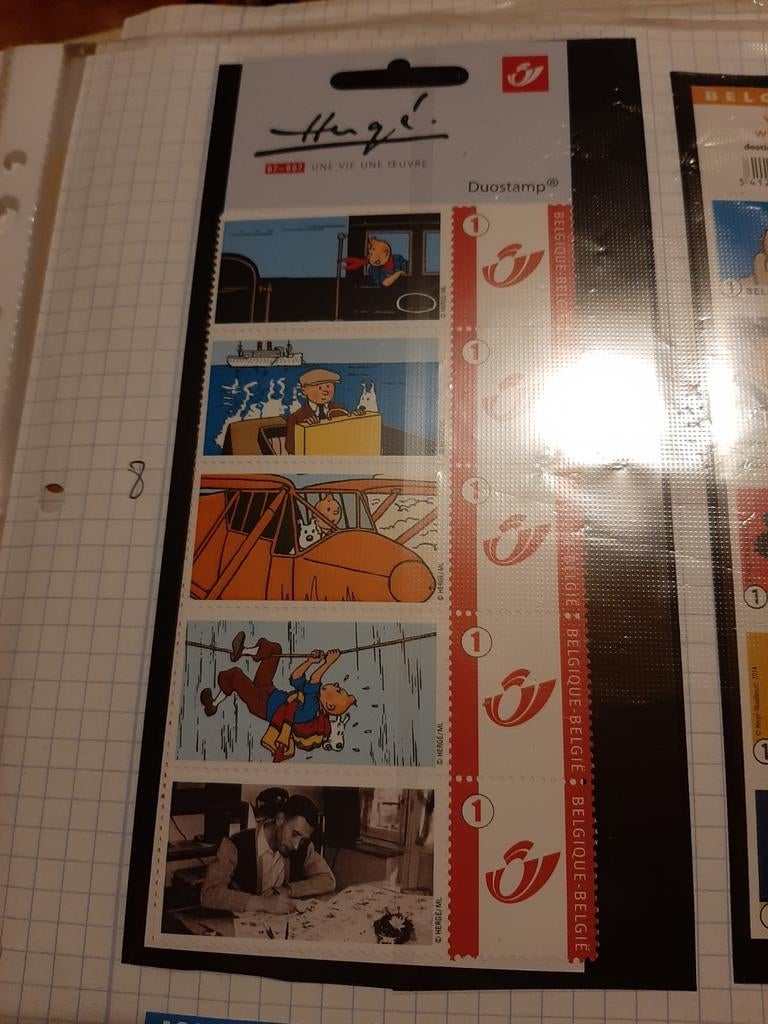 Kuifje duo stamp zegels **, Verzenden