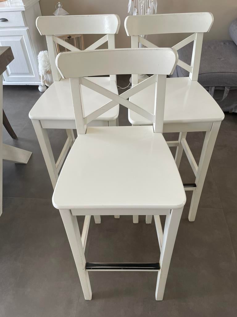 Lot de 3 tabourets ikea, 3 tabourets, Enlèvement, Utilisé, Bois